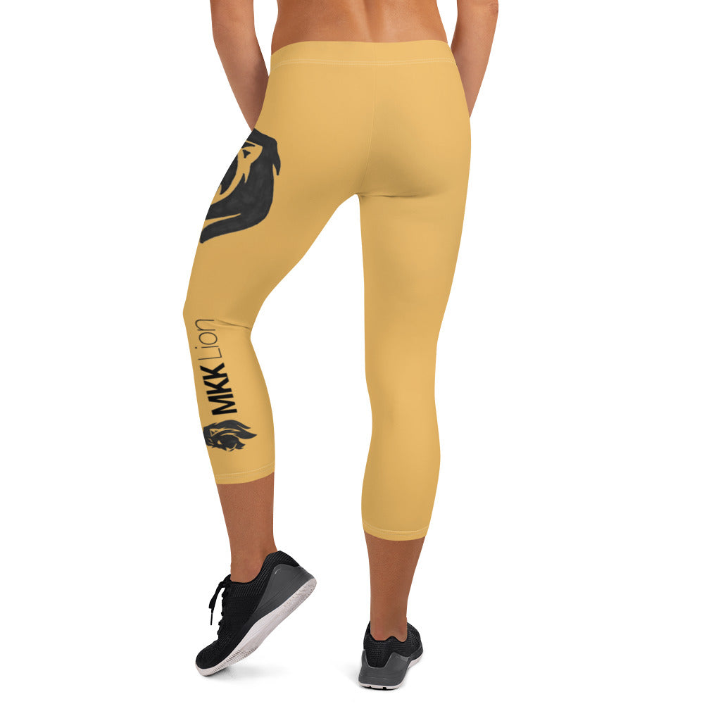 0302 Capri Leggings, Solid Gold