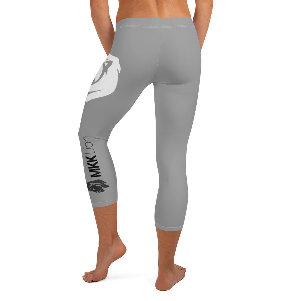 0302 Capri Leggings, Solid Grey