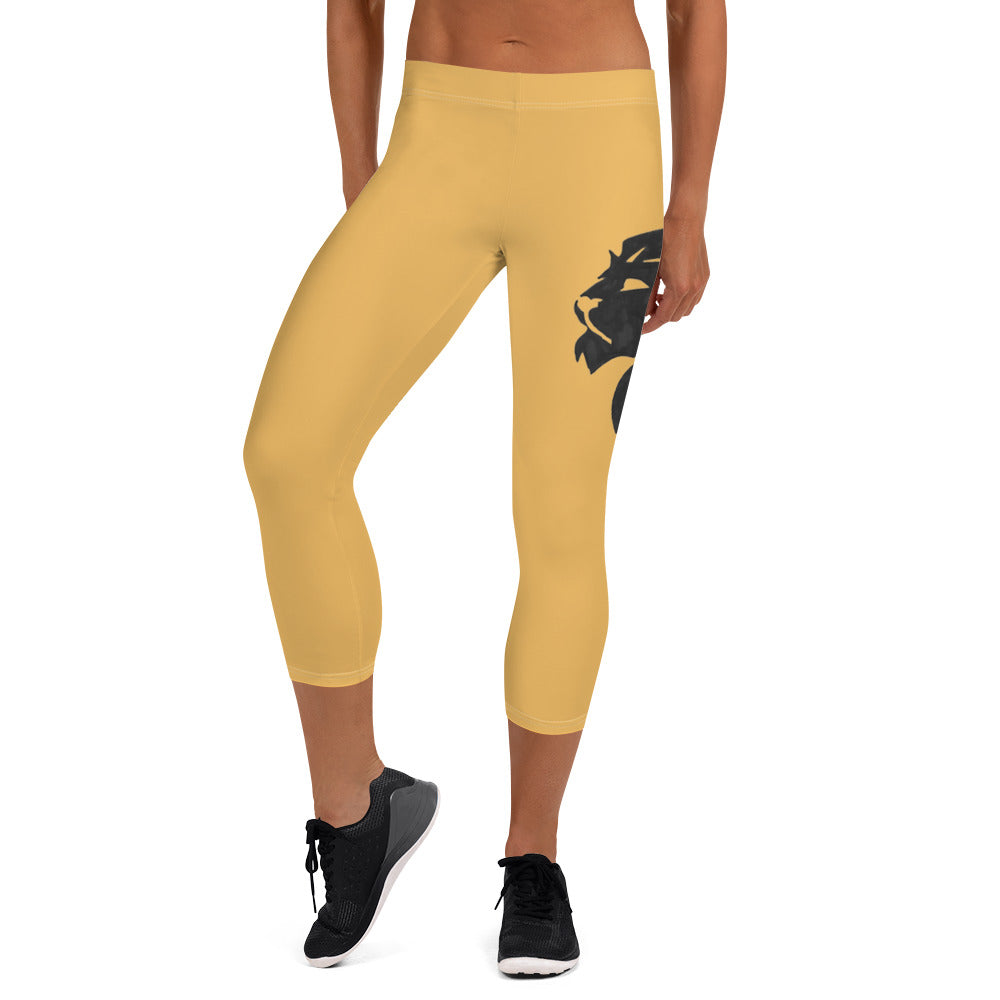 0302 Capri Leggings, Solid Gold