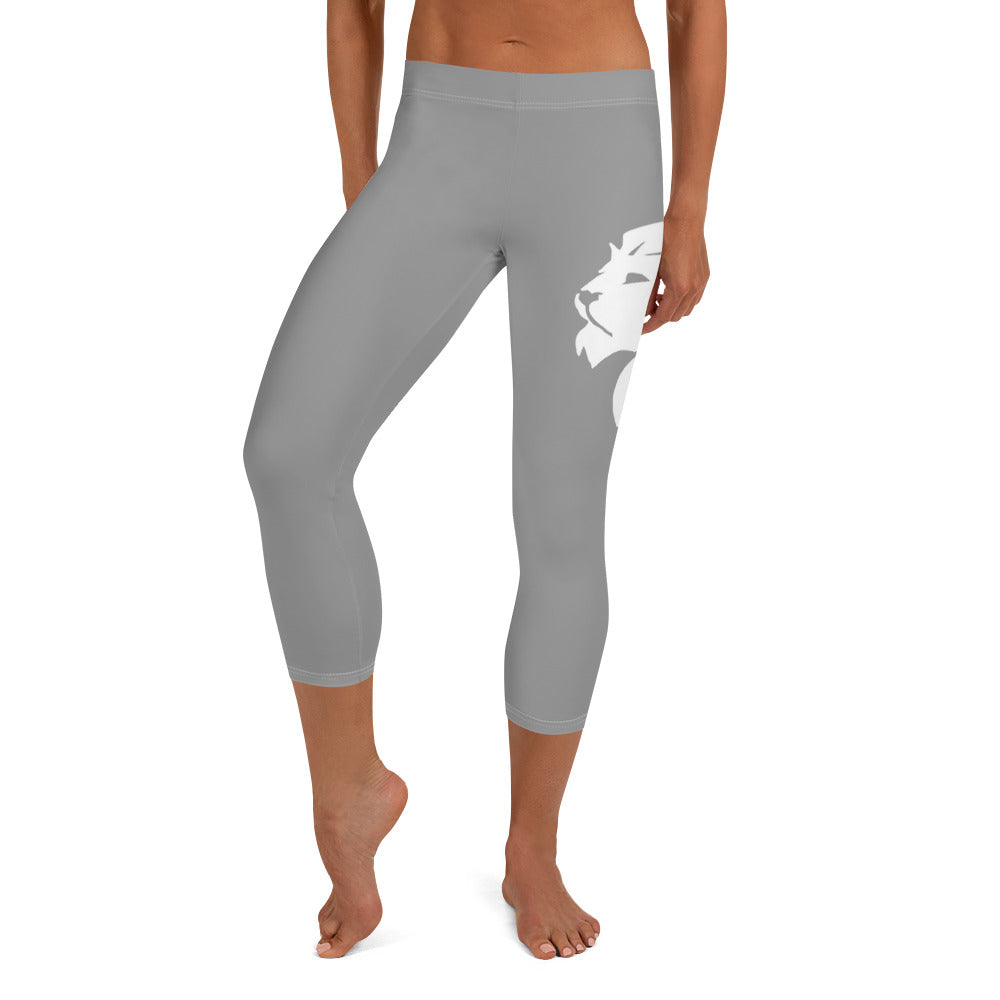 0302 Capri Leggings, Solid Grey