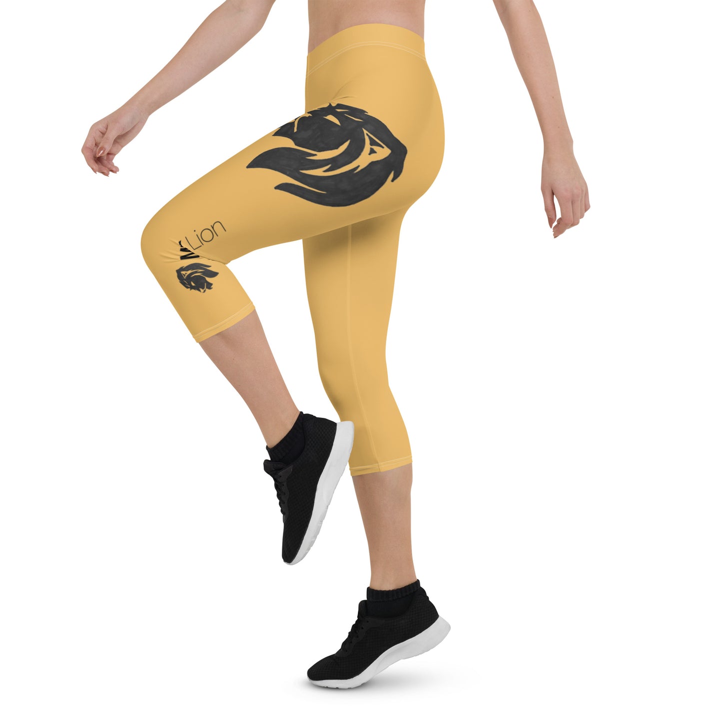 0302 Capri Leggings, Solid Gold