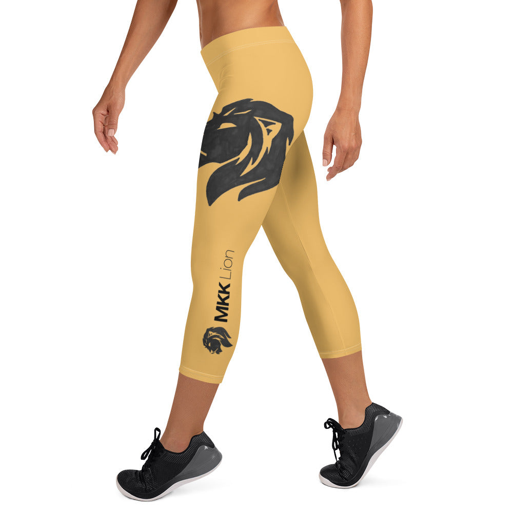 0302 Capri Leggings, Solid Gold