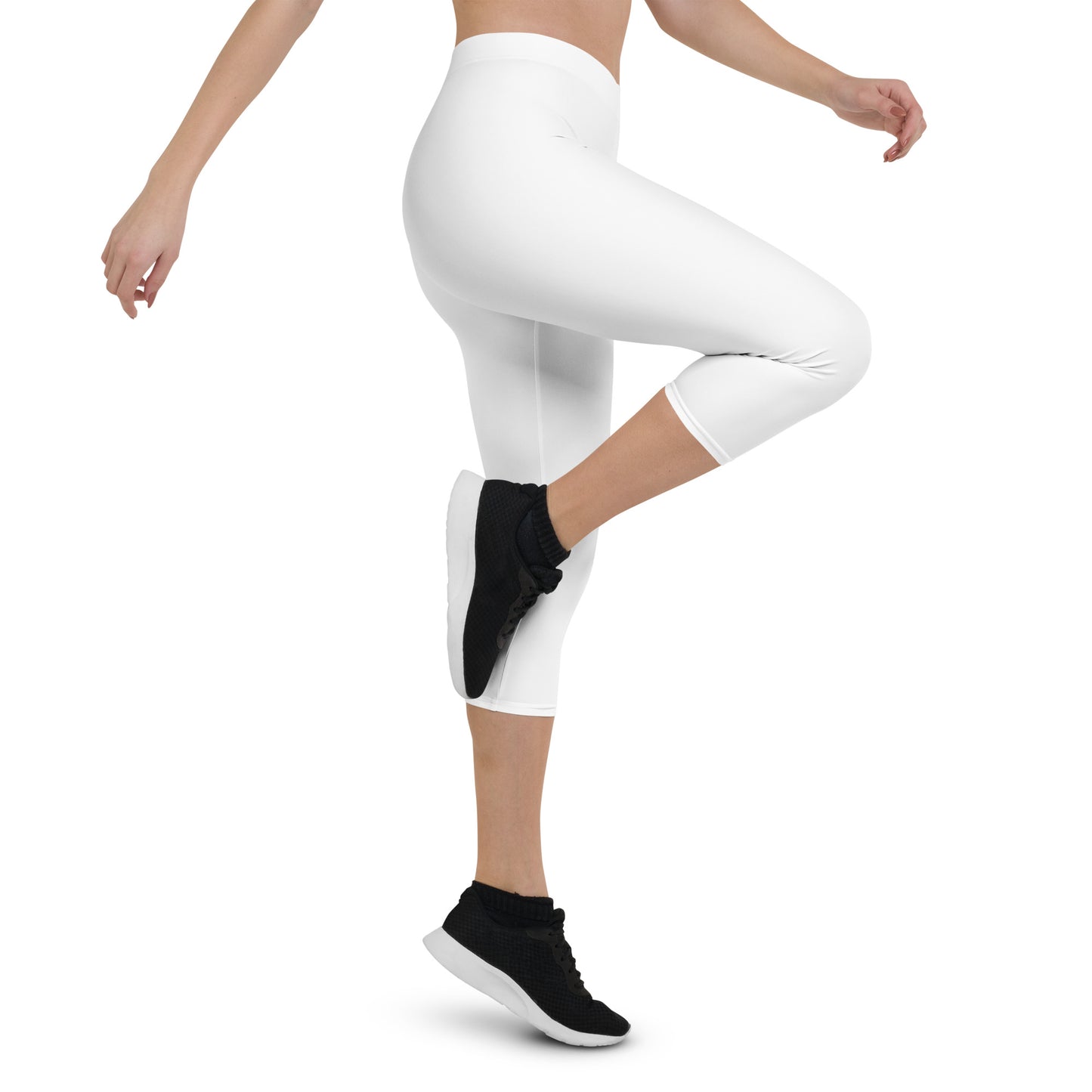 0302 Capri Leggings, Solid White