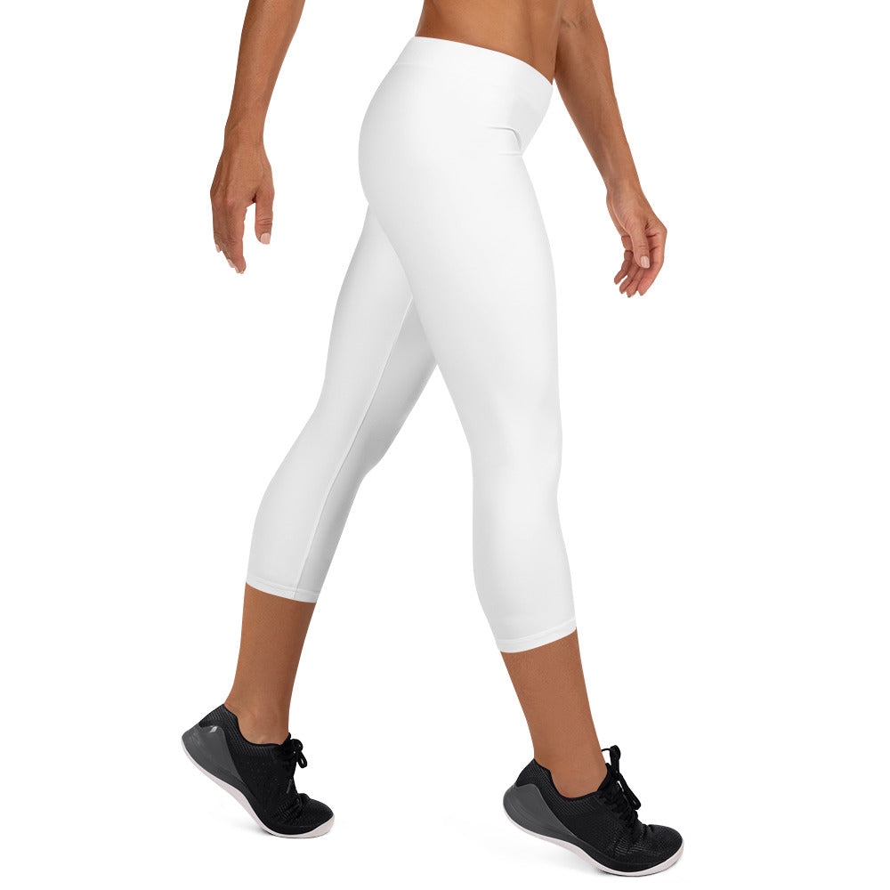 0302 Capri Leggings, Solid White