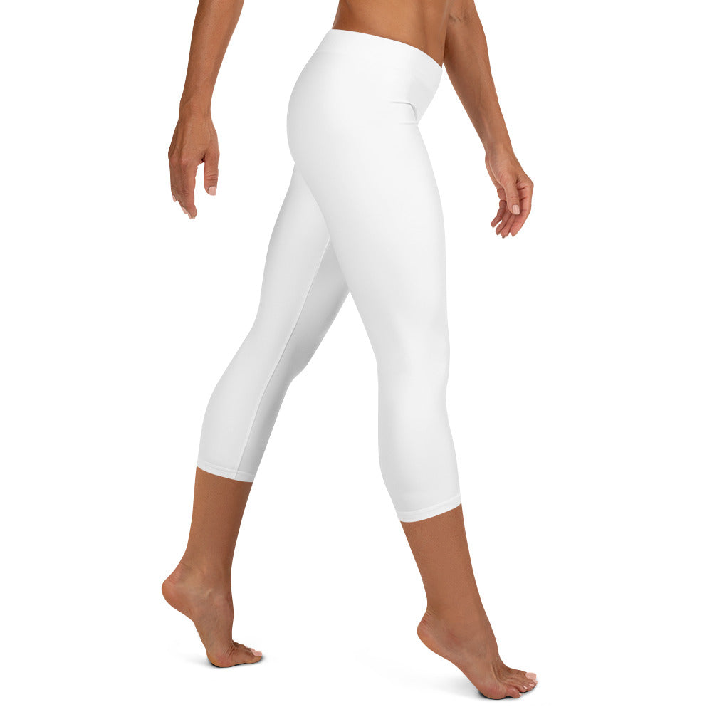 0302 Capri Leggings, Solid White