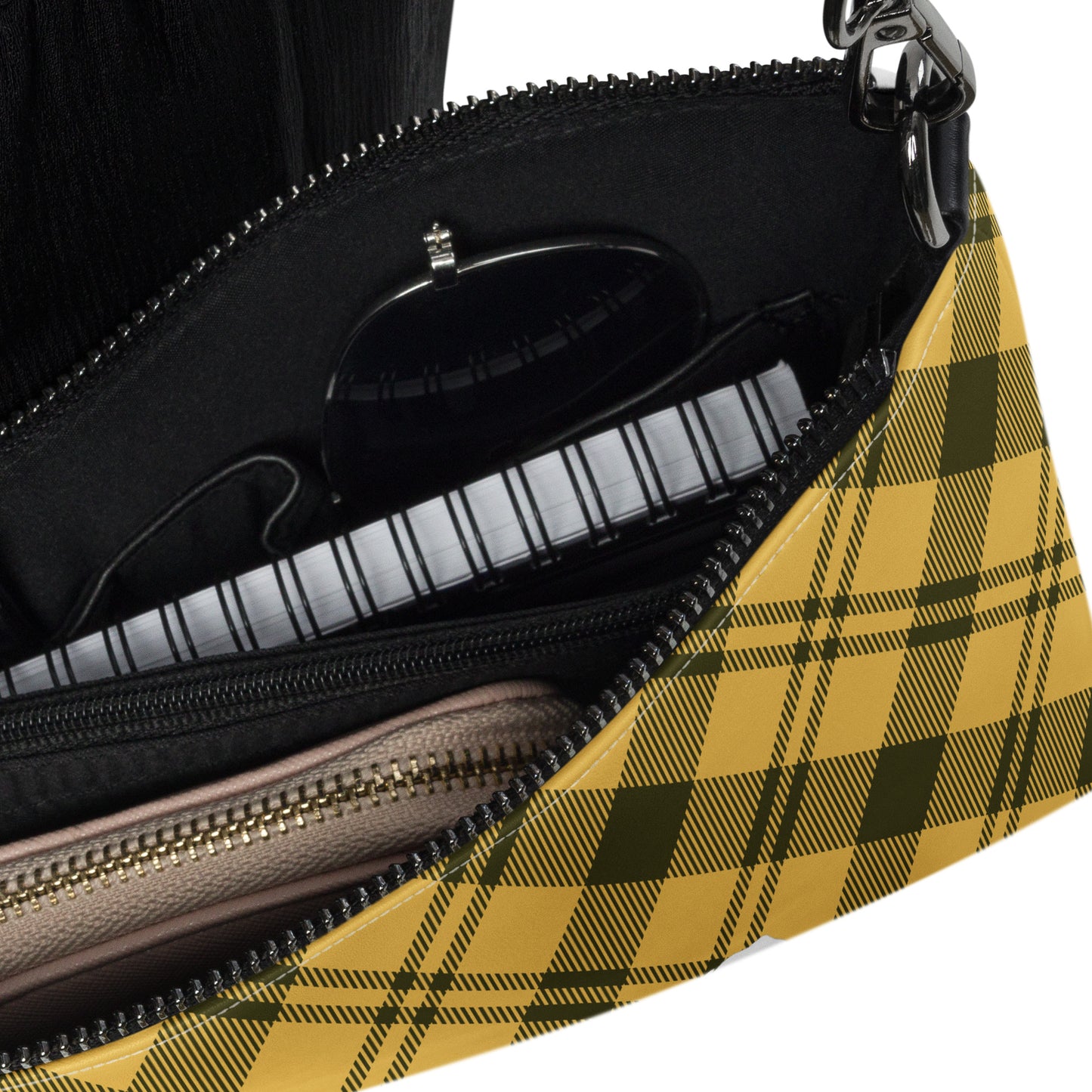 0905 Crossbody Bag, Plaid Yellow, 02