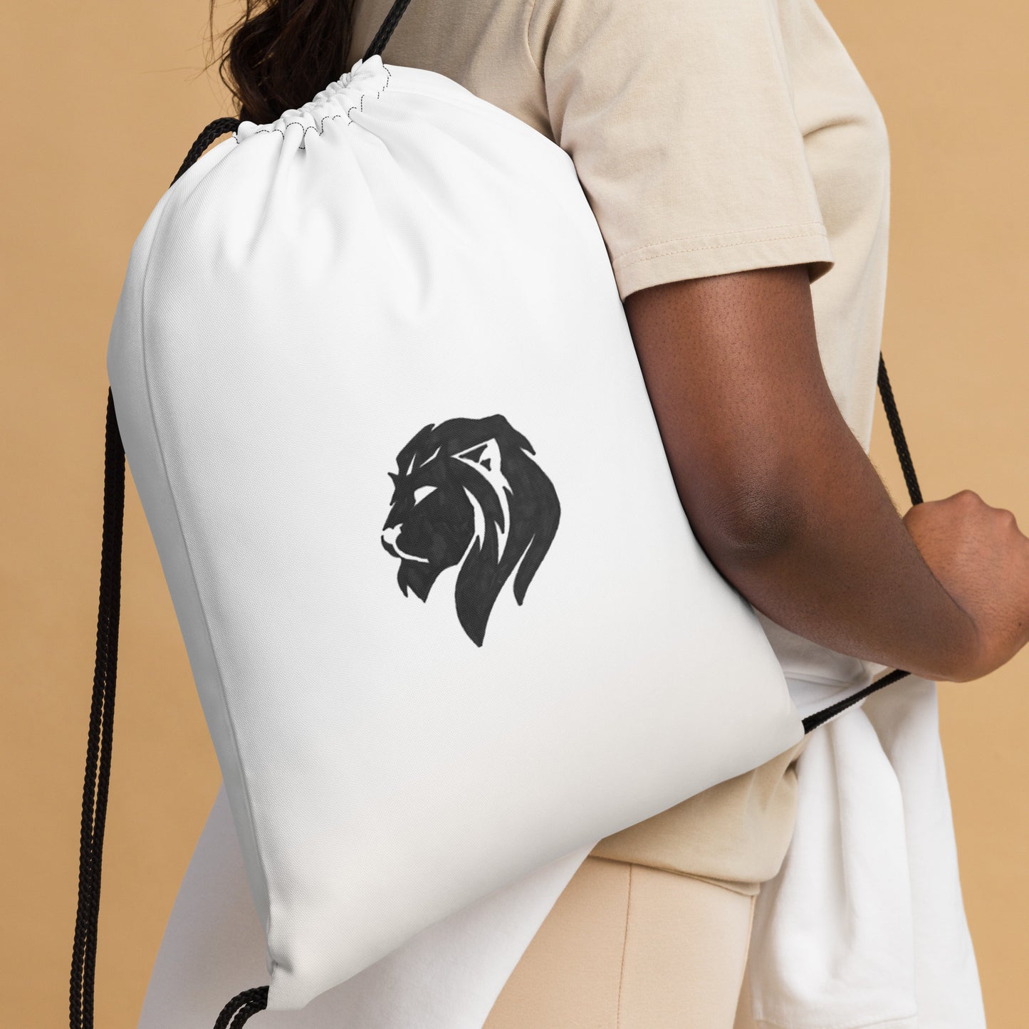 0901 Drawstring Bag, Solid White, 04