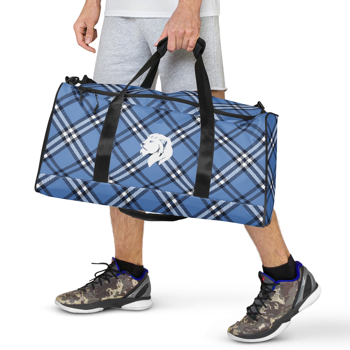 0907 Duffle Bag, Plaid Blue, 04