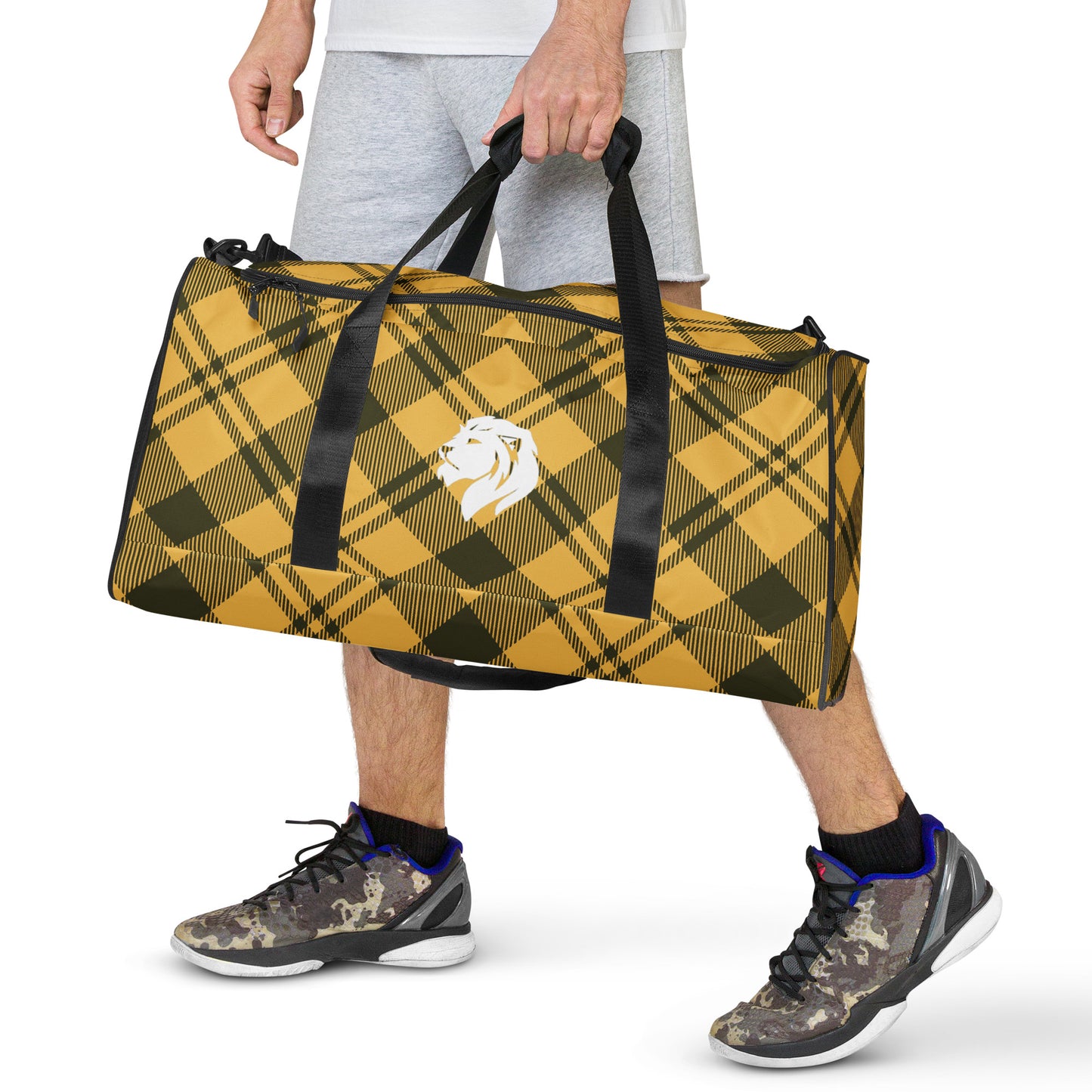 0907 Duffle Bag, Plaid Yellow, 04