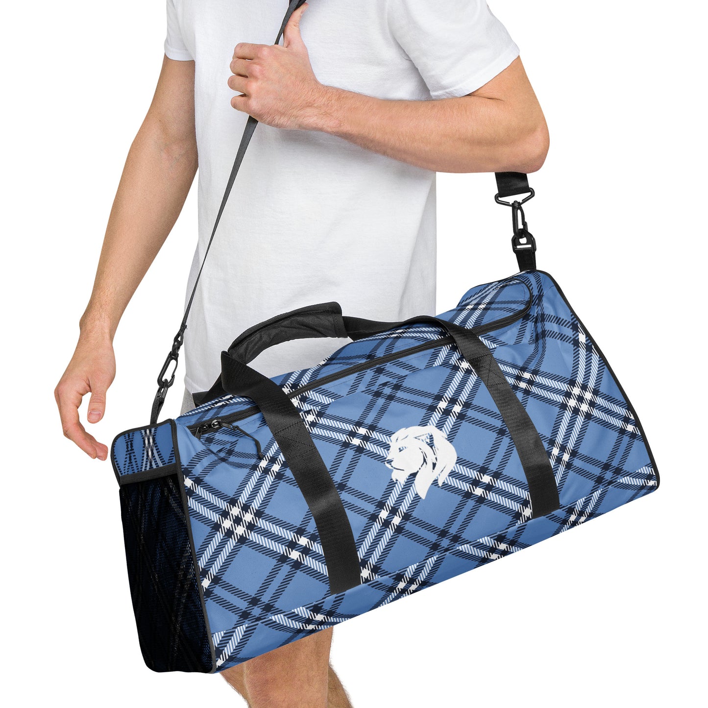 0907 Duffle Bag, Plaid Blue, 04