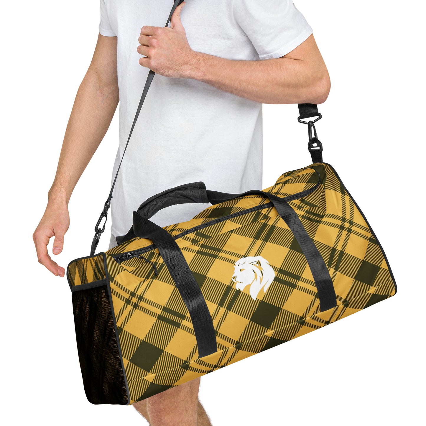 0907 Duffle Bag, Plaid Yellow, 04