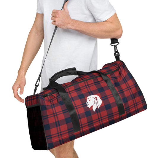 0907 Duffle Bag, Plaid Red and Blue, 04