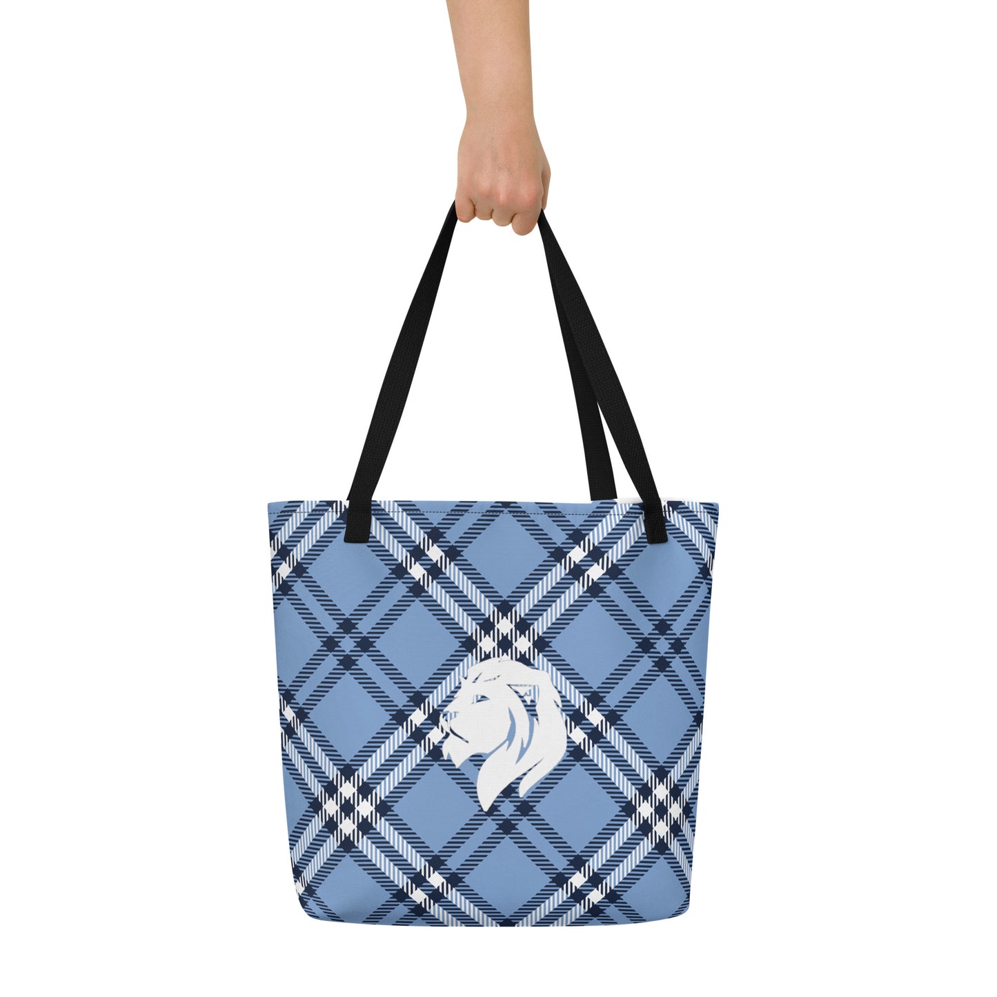 0902 Tote Bag, Plaid Blue, 04