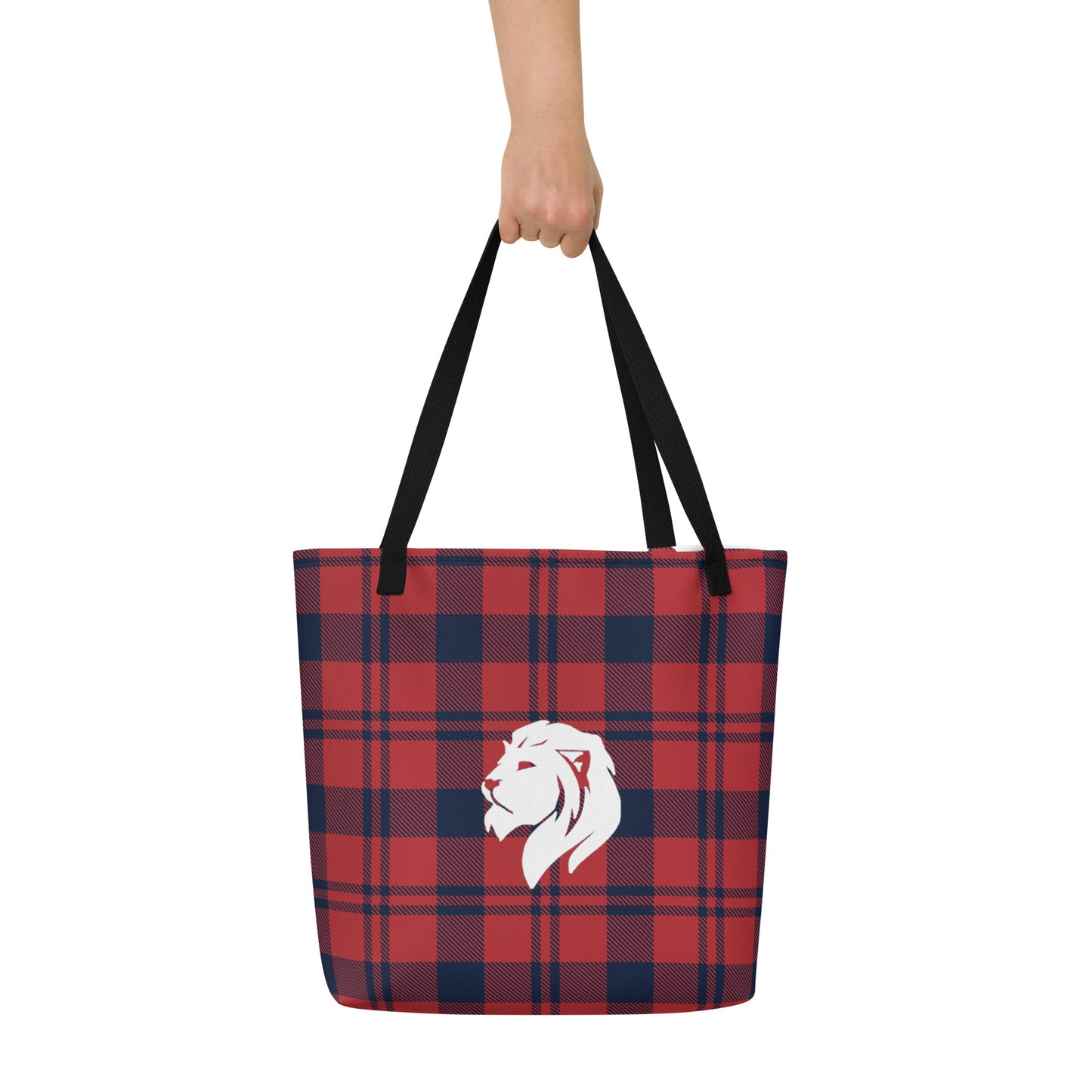 0902 Tote Bag, Plaid Red and Blue, 04