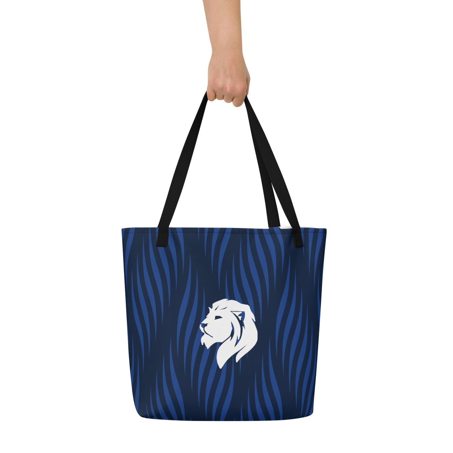 0902 Tote Bag, Dark Blue Waves, 04