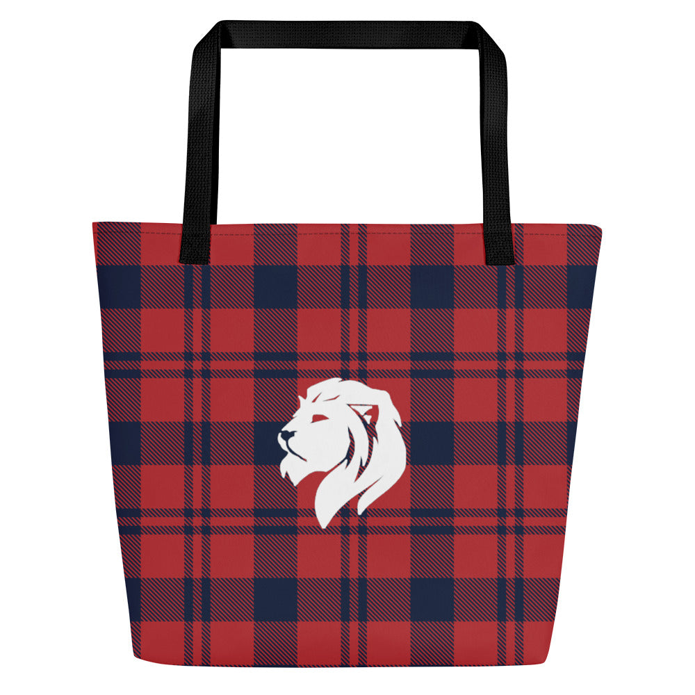 0902 Tote Bag, Plaid Red and Blue, 04