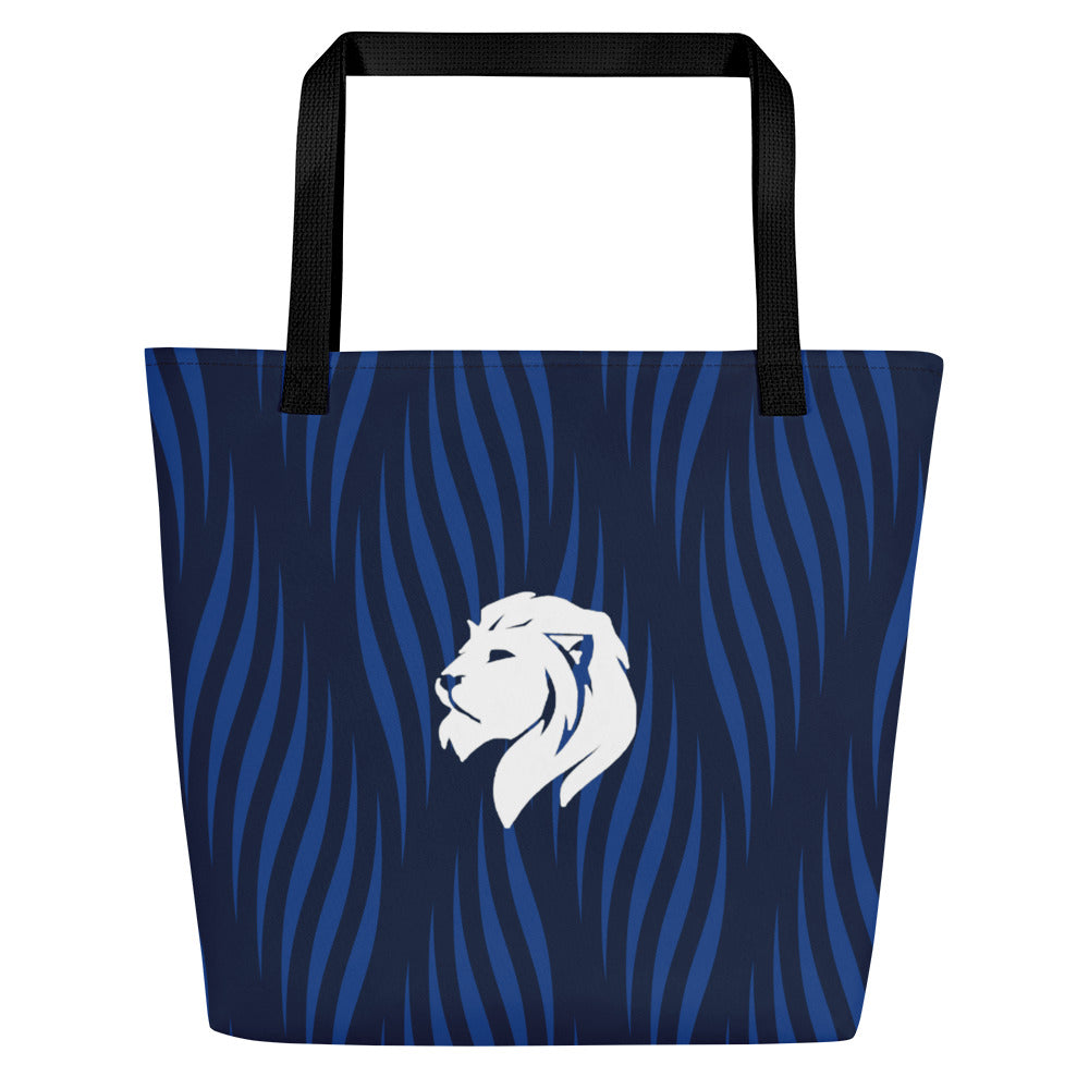 0902 Tote Bag, Dark Blue Waves, 04