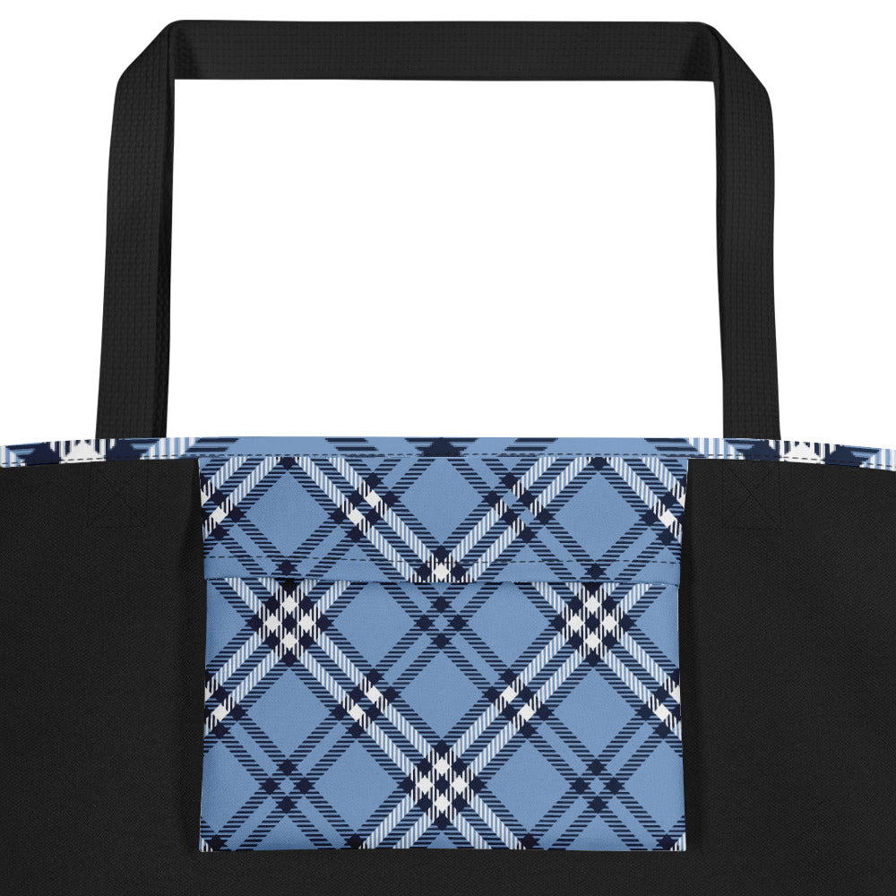 0902 Tote Bag, Plaid Blue, 04