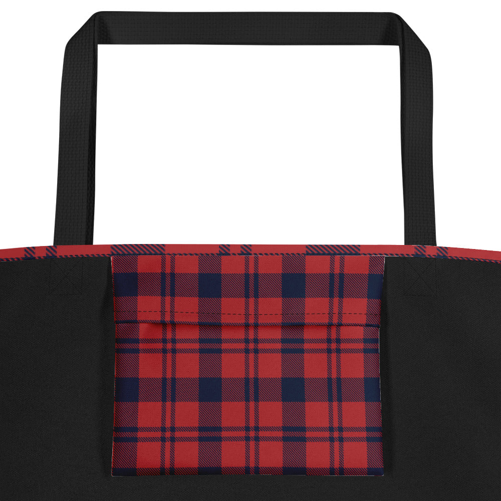 0902 Tote Bag, Plaid Red and Blue, 04