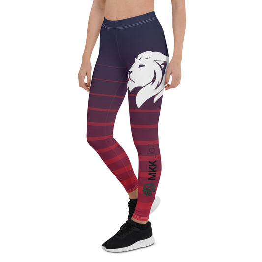 0303 Full-length Leggings, Stripes Red to Blue