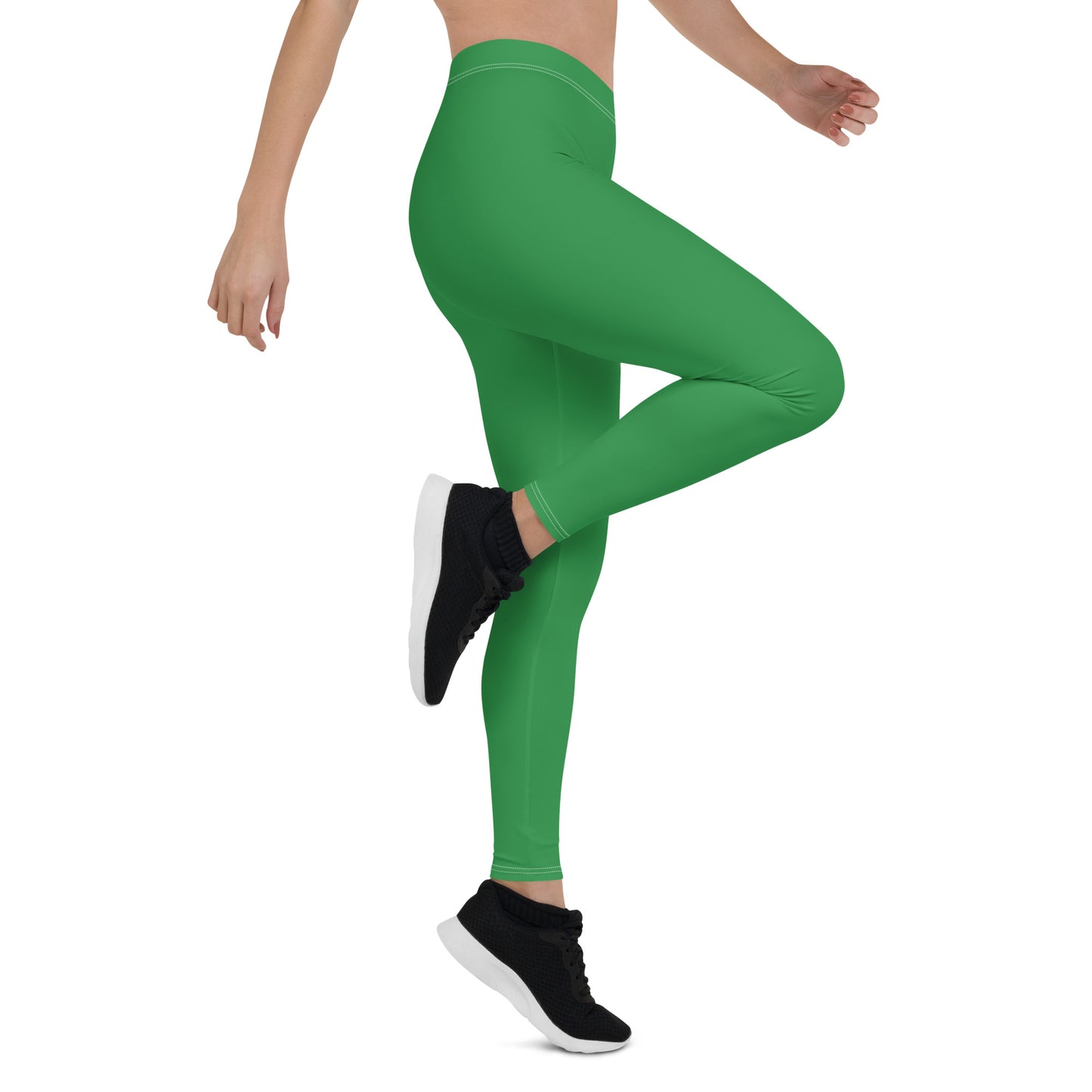 0303 Full-length Leggings, Solid Green