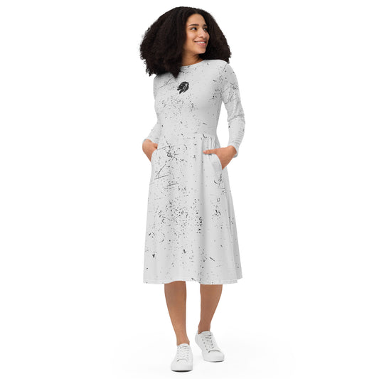 Marble, 0404 Long Sleeve Midi Dress, 02