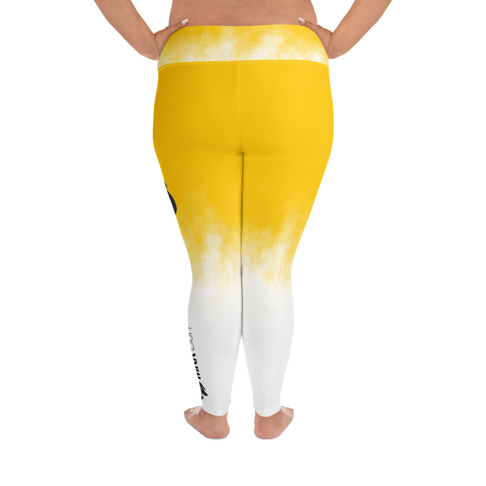 0304 Plus Leggings, Gradient White to Yellow,