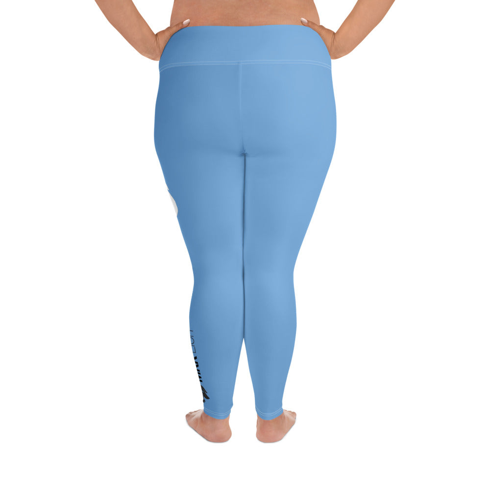 0304 Plus Leggings, Solid Blue