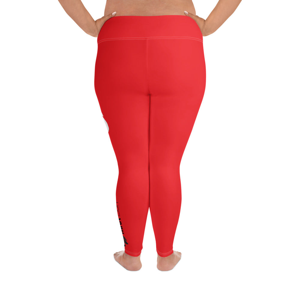 0304 Plus Leggings, Solid Red