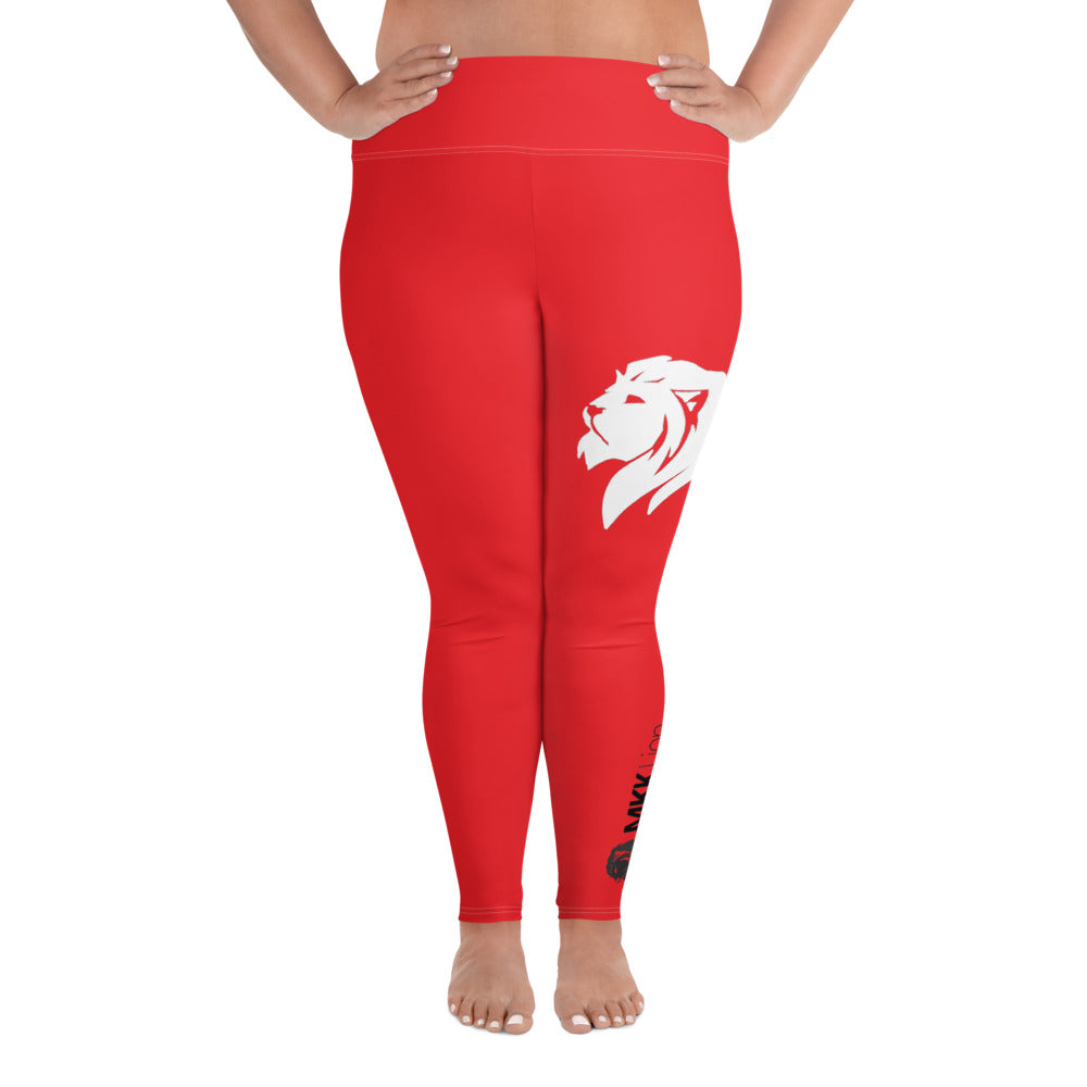 0304 Plus Leggings, Solid Red