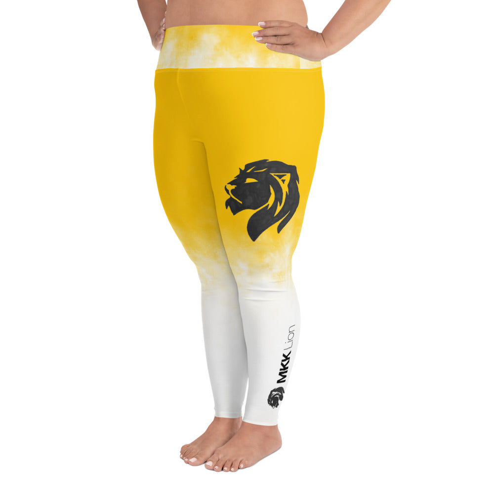 0304 Plus Leggings, Gradient White to Yellow,