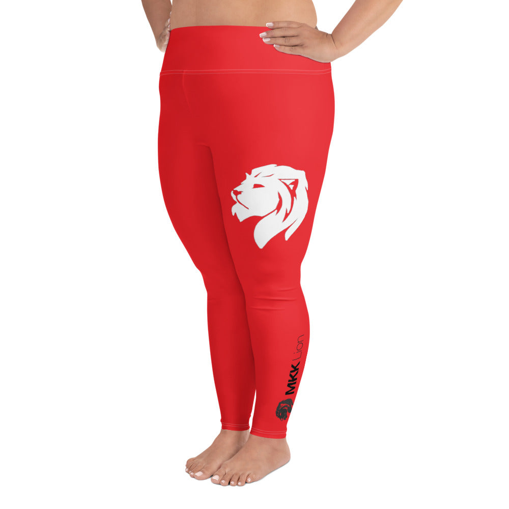 0304 Plus Leggings, Solid Red