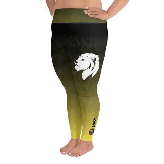 Gradient Yellow to Black, 0304 Plus Leggings