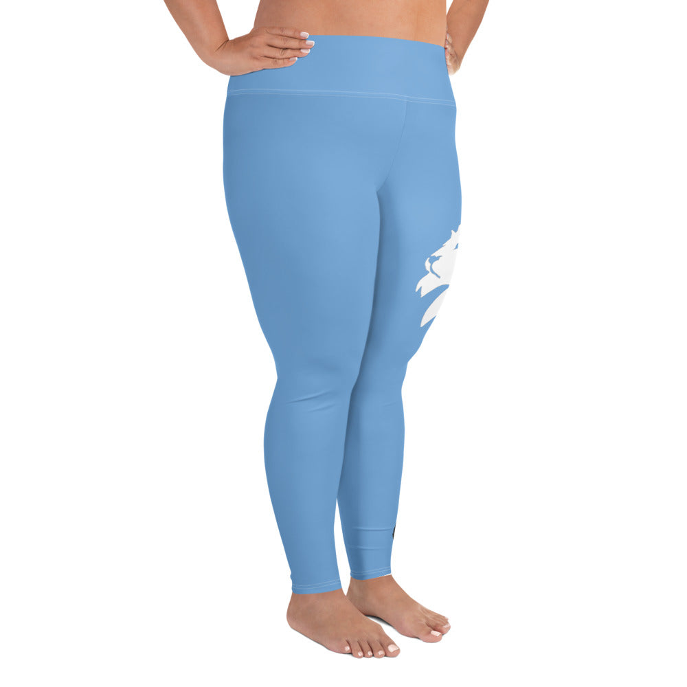 0304 Plus Leggings, Solid Blue