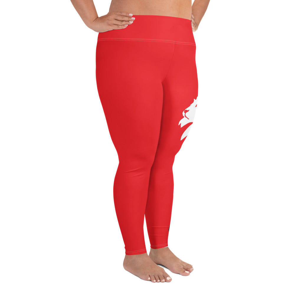 0304 Plus Leggings, Solid Red