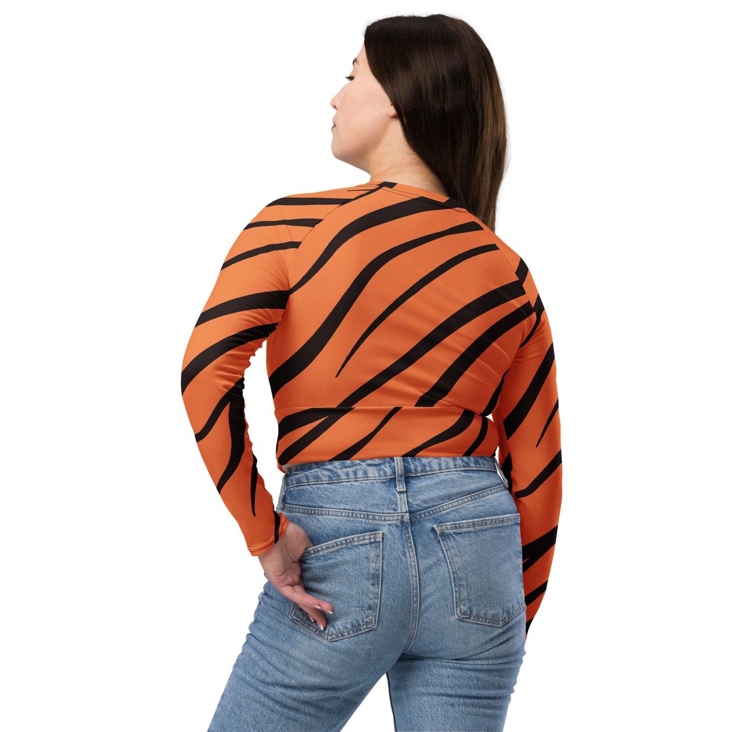 0103 Long-Sleeve Crop Top, Tiger, 02