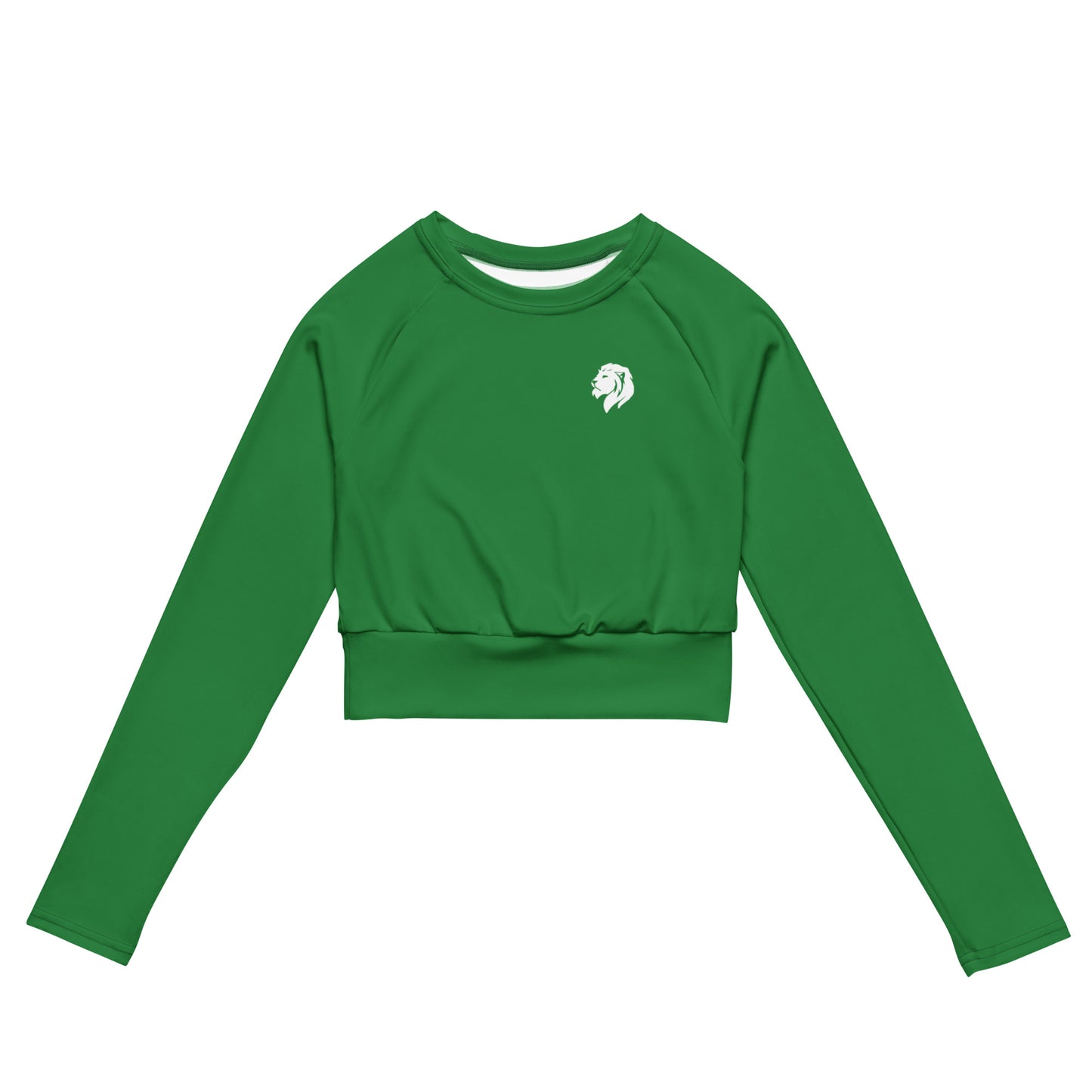 0103 Long-Sleeve Crop Top, Solid Green, 02