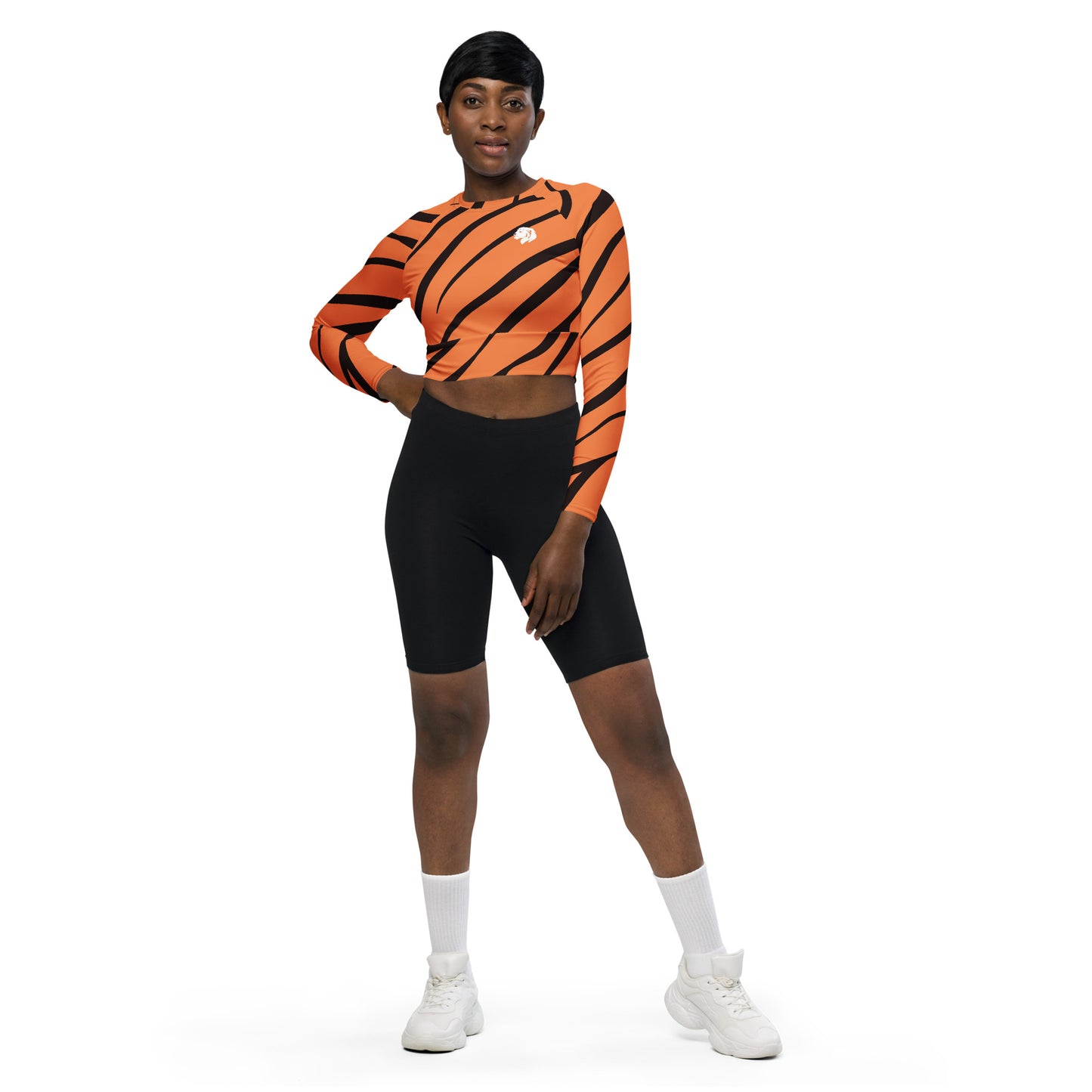 0103 Long-Sleeve Crop Top, Tiger, 02