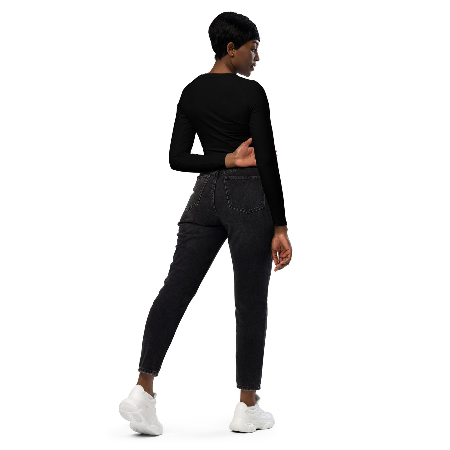 0103 Long-Sleeve Crop Top, Solid Black, 02