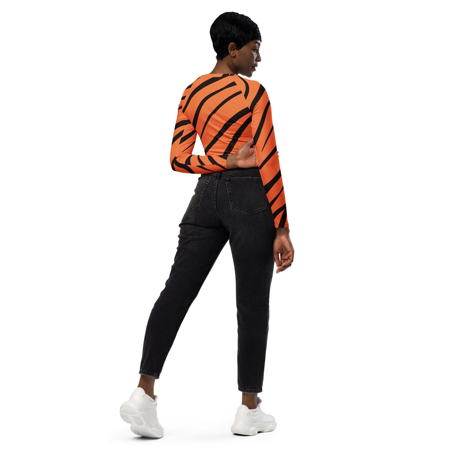 0103 Long-Sleeve Crop Top, Tiger, 02