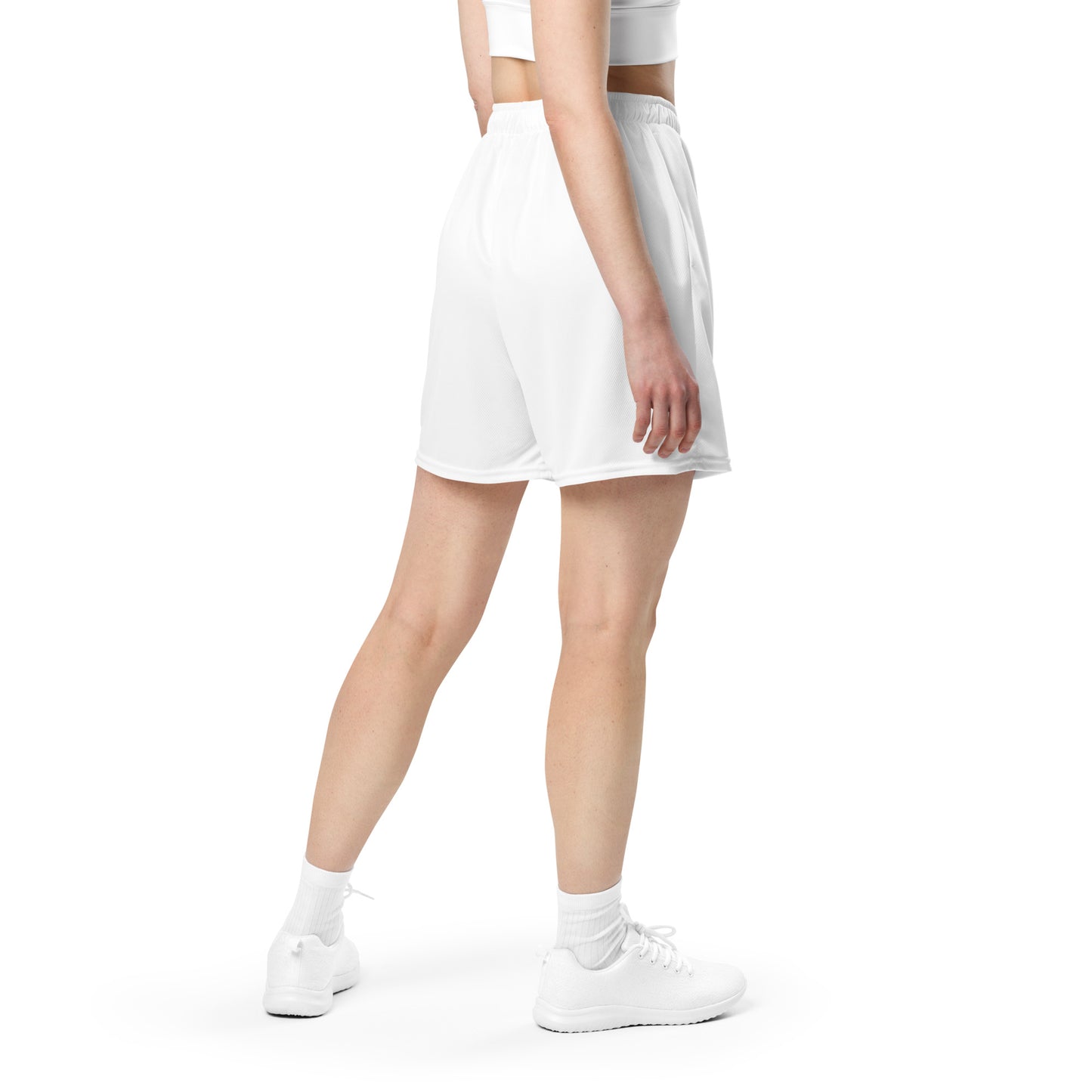 0201 Unisex Mesh Shorts, Solid White, 02