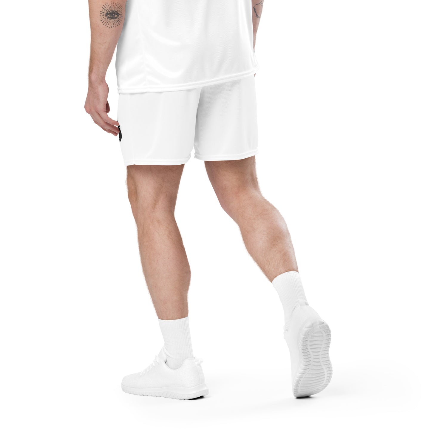 0201 Unisex Mesh Shorts, Solid White, 02