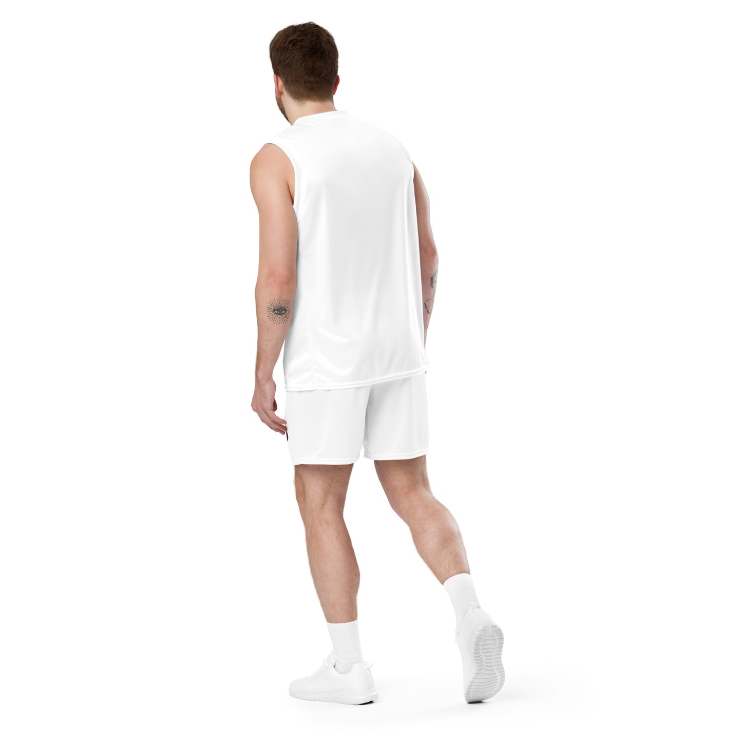 0201 Unisex Mesh Shorts, Solid White, 02