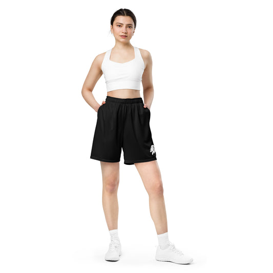 Solid Black, 0202 Unisex Mesh Shorts, 02