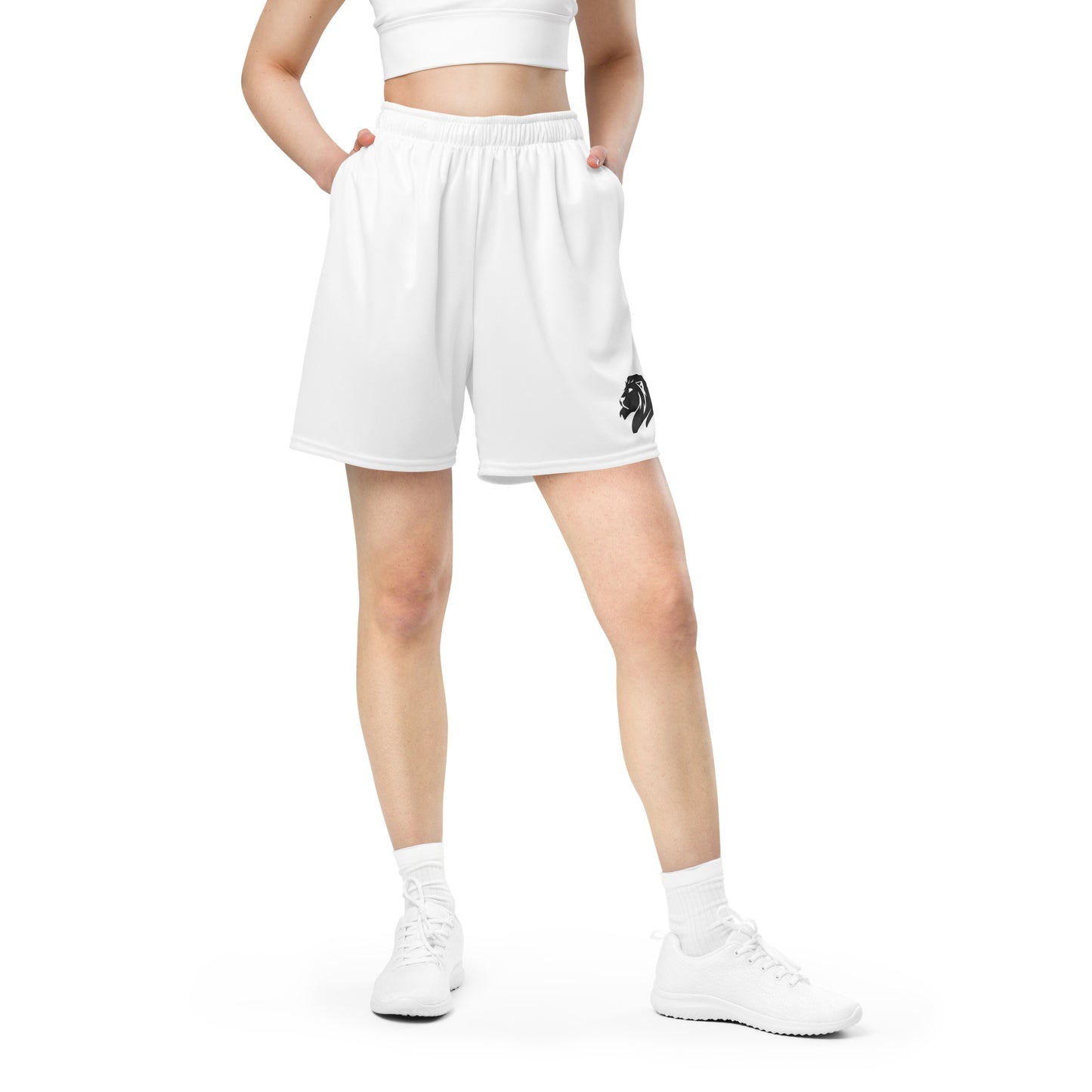 0201 Unisex Mesh Shorts, Solid White, 02