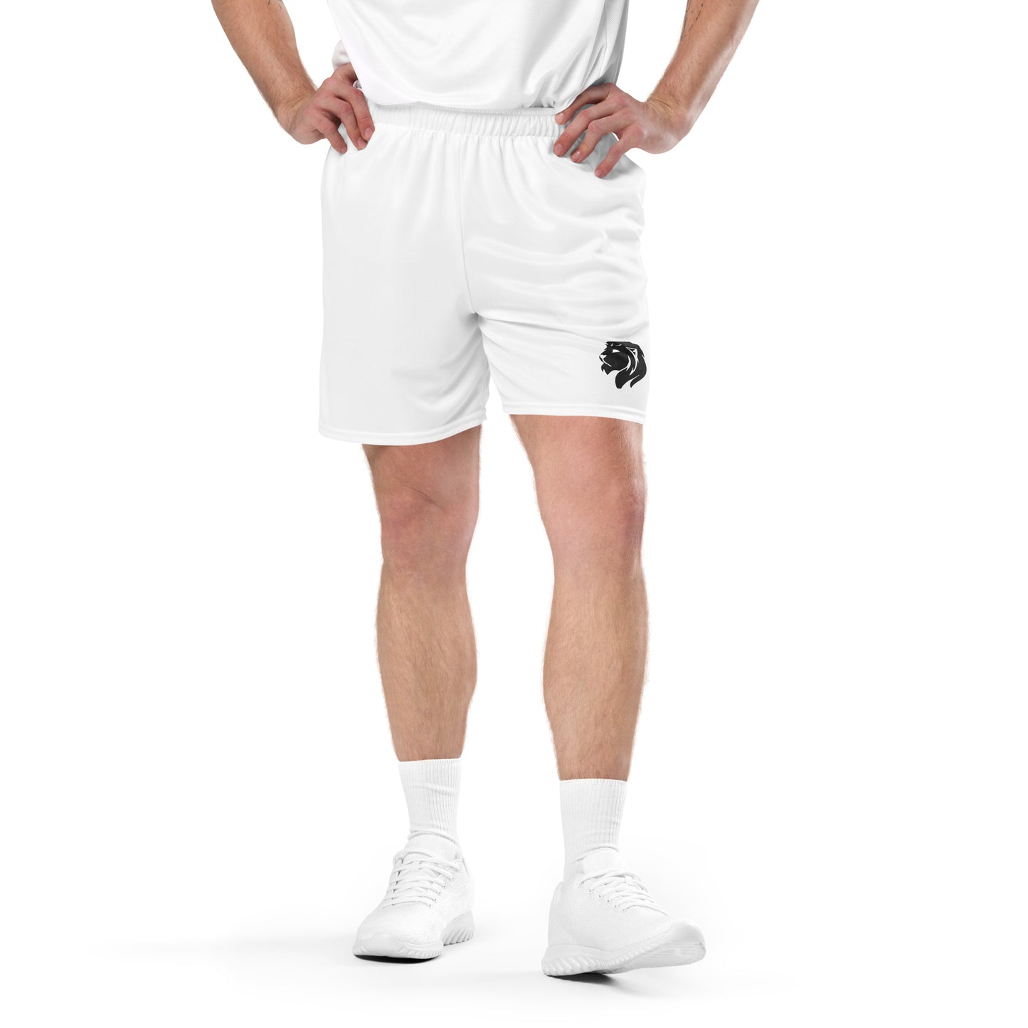 0201 Unisex Mesh Shorts, Solid White, 02