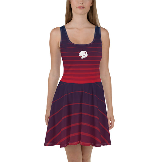 Stripes Red to Blue, 0403 Skater Dress, 02