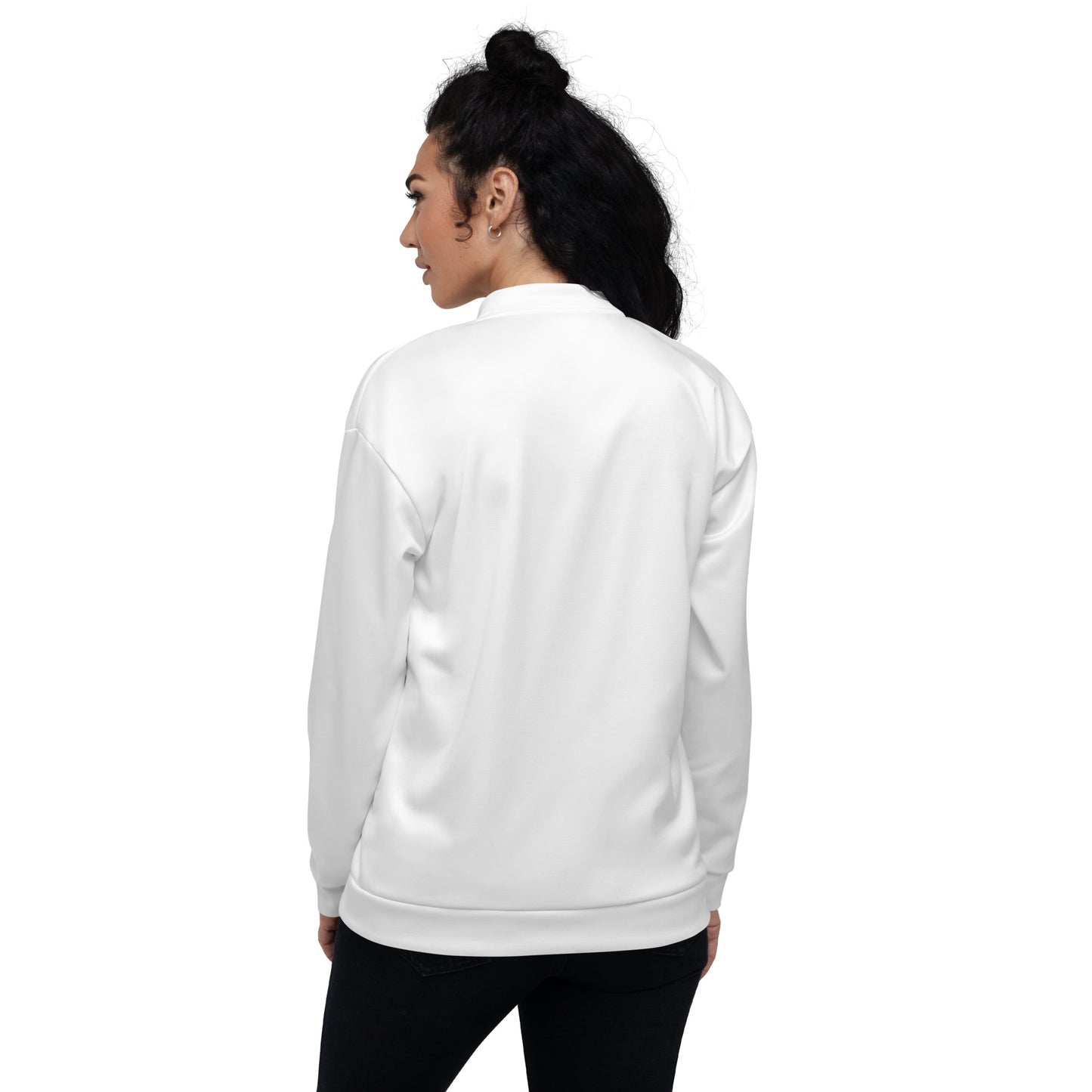 0601c Unisex Bomber Jacket, Solid White, 02