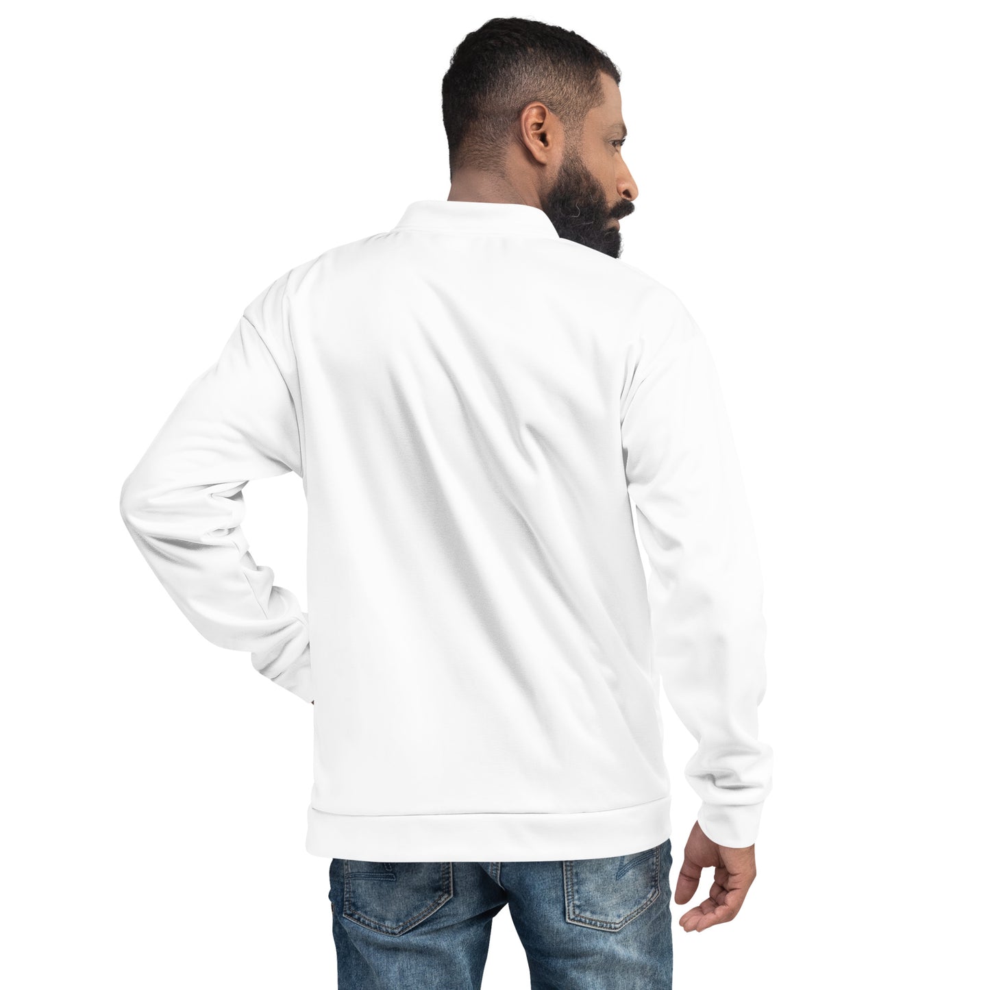 0601c Unisex Bomber Jacket, Solid White, 02