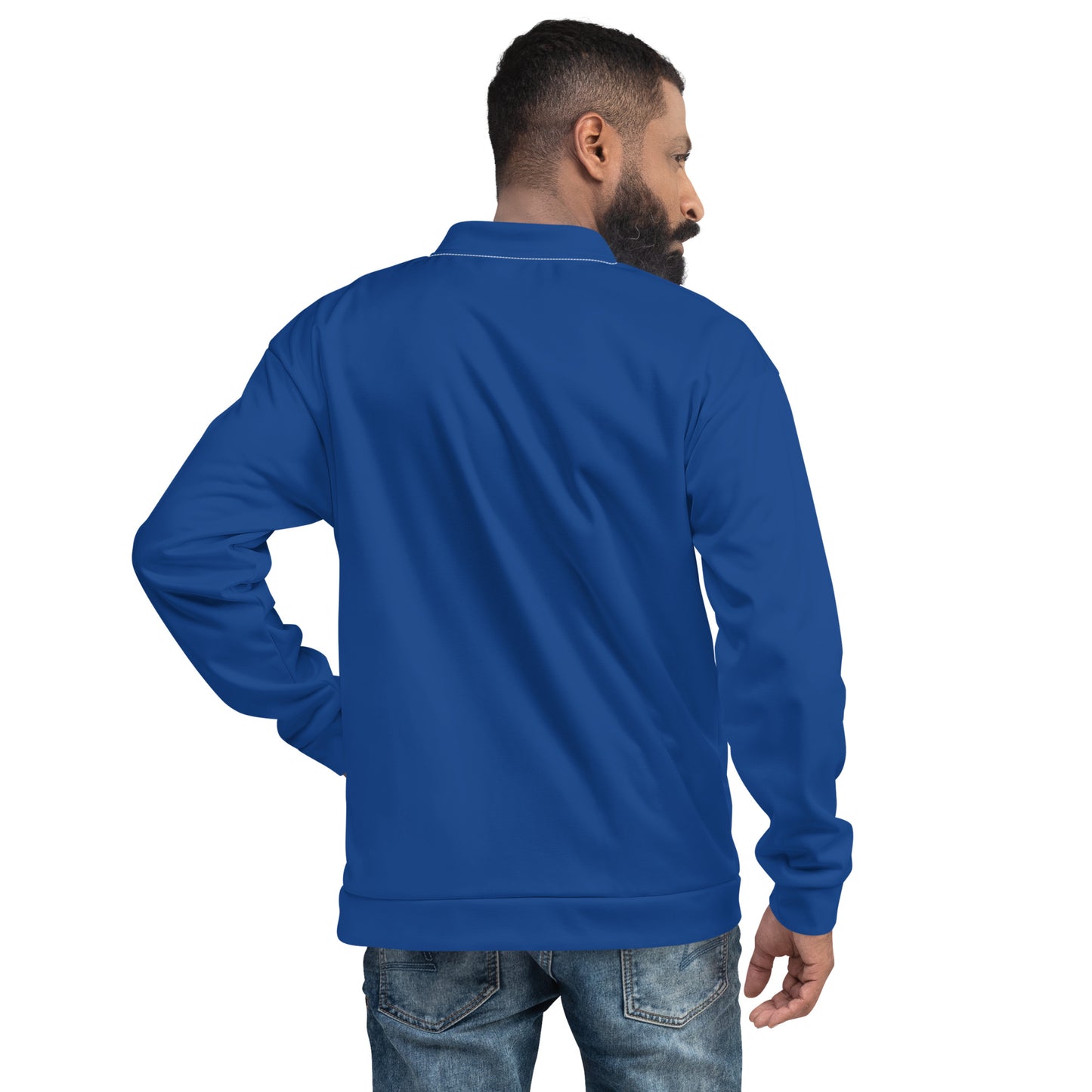 0601c Unisex Bomber Jacket, Solid Blue, 02